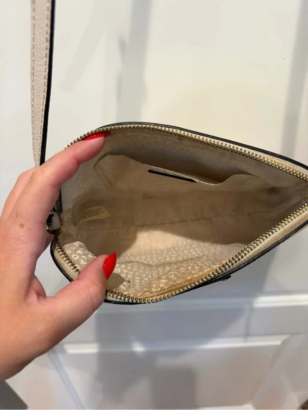 kate spade Cream Crossbody with Blush Trim and Adjustable Strap